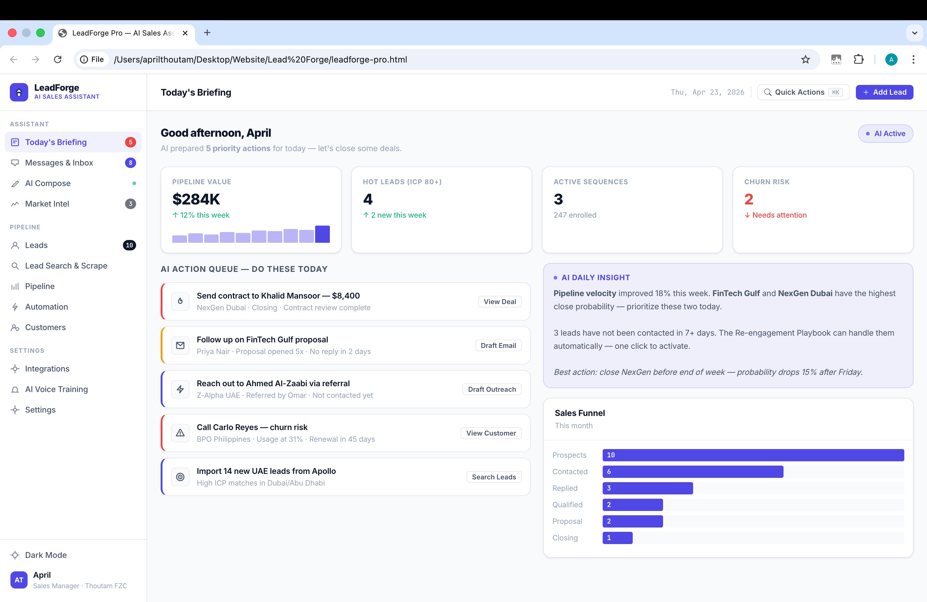 RevenuePilot Pro Dashboard